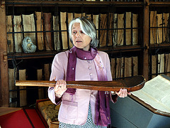 Early cricket bat kept at Royal Grammar School, Guildford